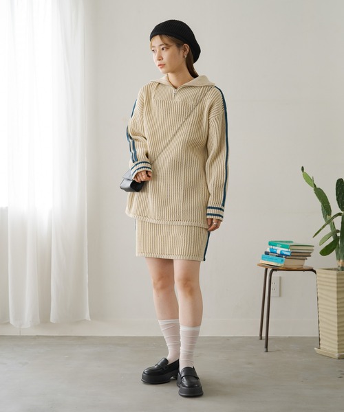 Kastane（カスタネ）の「ニットベレー帽（ハンチング/ベレー帽・レディース・チャコールグレー/ブラック/ブルー・FREE）」の14枚目の写真