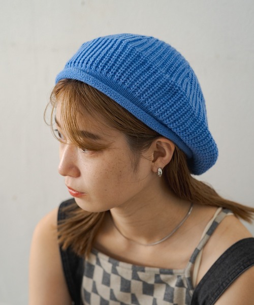 Kastane（カスタネ）の「ニットベレー帽（ハンチング/ベレー帽・レディース・チャコールグレー/ブラック/ブルー・FREE）」の18枚目の写真