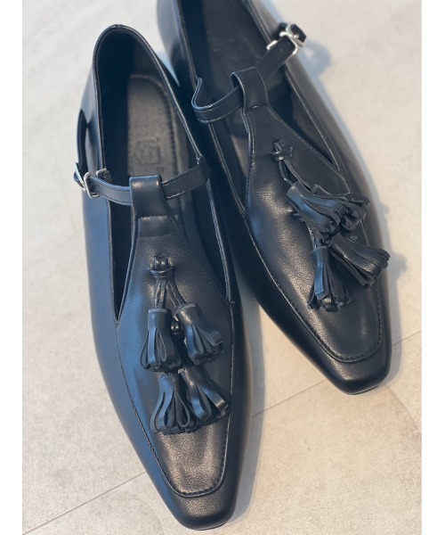 Birthday room（バースデイルーム）の「タッセル付きフラットシューズ（ローファー・レディース・ブラック・24.5/23.5）」の5枚目の写真