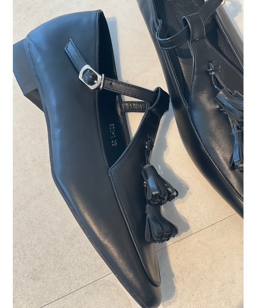 Birthday room（バースデイルーム）の「タッセル付きフラットシューズ（ローファー・レディース・ブラック・24.5/23.5）」の7枚目の写真