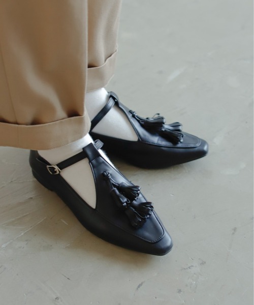 Birthday room（バースデイルーム）の「タッセル付きフラットシューズ（ローファー・レディース・ブラック・24.5/23.5）」の12枚目の写真