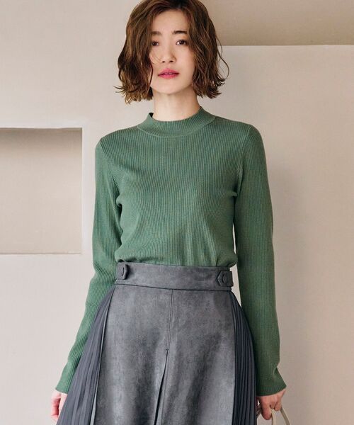 grove（グローブ）の「◆【洗える】毛玉になりにくい定番ハイネックプルオーバー（ニット/セーター・レディース・ブラック/オフホワイト/グリーン/ホワイト系5・03/02/01/05/04）」の4枚目の写真