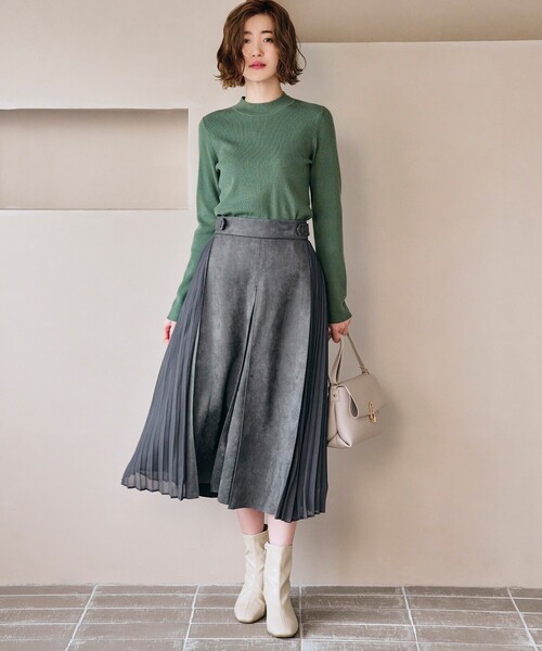 grove（グローブ）の「◆【洗える】毛玉になりにくい定番ハイネックプルオーバー（ニット/セーター・レディース・ブラック/オフホワイト/グリーン/ホワイト系5・03/02/01/05/04）」の12枚目の写真