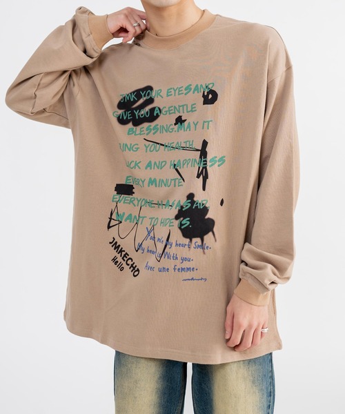 オーバーサイズ 手書き風ロゴプリント 裏毛スウェットプルオーバー（スウェット）｜Ressaca（レサーカ）