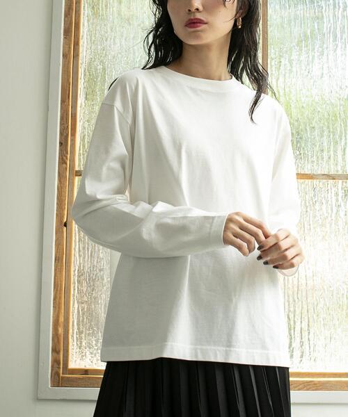 coen（コーエン）の「ベーシックロングスリーブTシャツ（Tシャツ/カットソー・レディース・ホワイト/ブラック・M/L）」の3枚目の写真