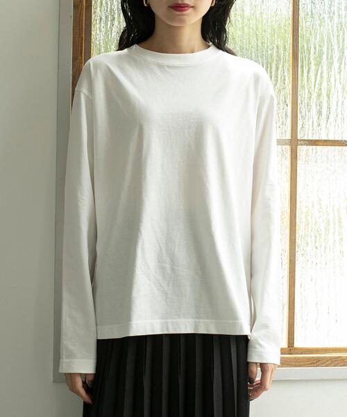 coen（コーエン）の「ベーシックロングスリーブTシャツ（Tシャツ/カットソー・レディース・ホワイト/ブラック・M/L）」の8枚目の写真