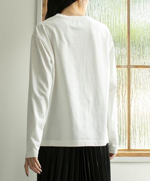 coen（コーエン）の「ベーシックロングスリーブTシャツ（Tシャツ/カットソー・レディース・ホワイト/ブラック・M/L）」の10枚目の写真