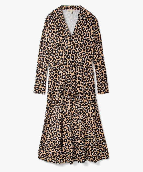 MICHAEL KORS(マイケルコース)の「レオパードプリント ストレッチ マットジャージー ドレス(ドレス・レディース・ベージュ系その他・XXS/S/M/XS/L)」の6枚目の写真