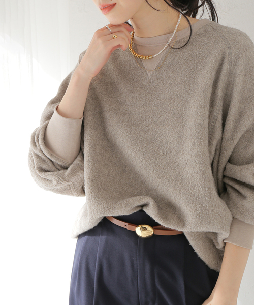 JANE SMITH / JOHN SMITH（ジェーンスミスジョンスミス）の「【JANE SMITH/ジェーンスミス】YAKU PILE ELBOW PADS SWEAT：スウェット（スウェット・レディース・ベージュ・SMALL）」の2枚目の写真