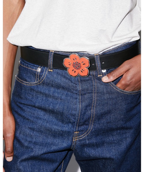KENZO(ケンゾー)の「'BOKE FLOWER' ワイド リバーシブル レザー ベルト(ベルト・メンズ・ブラック系その他・90㎝)」の1枚目の写真