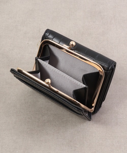 セール】Pisoraro クロコ型押し がま口ミニ財布（財布