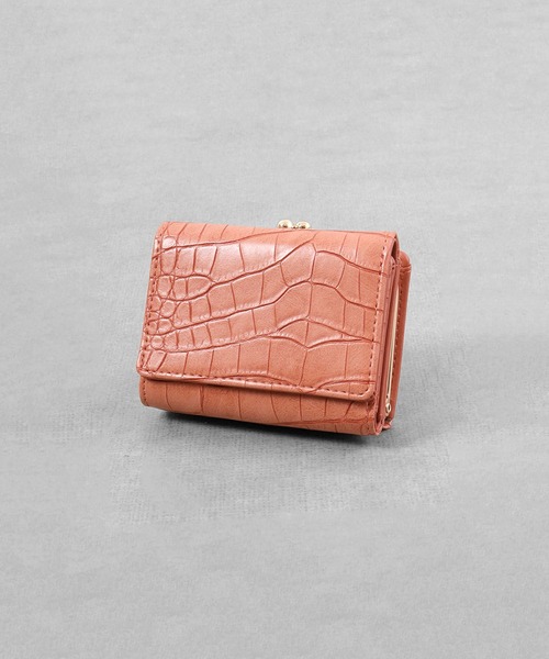 セール】Pisoraro クロコ型押し がま口ミニ財布（財布