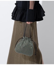 Settimissimo | ラインストーン メタル 2WAY チェーン 斜め掛け　巾着バッグ(トートバッグ)