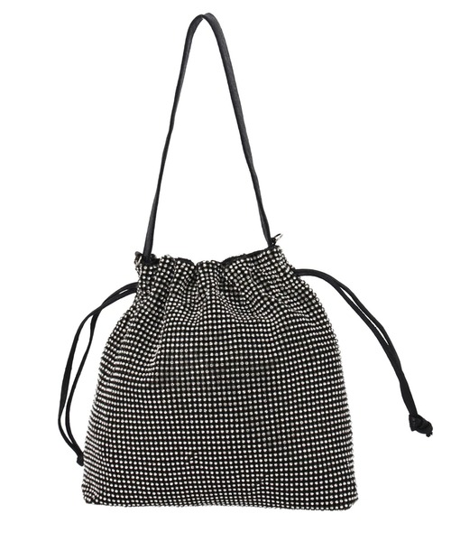 Settimissimo（セッティミッシモ）の「ラインストーン メタル 2WAY チェーン 斜め掛け　巾着バッグ（トートバッグ・レディース・ゴールド/ブラック・FREE）」の15枚目の写真