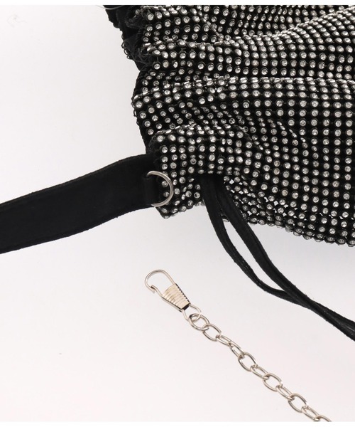 Settimissimo（セッティミッシモ）の「ラインストーン メタル 2WAY チェーン 斜め掛け　巾着バッグ（トートバッグ・レディース・ゴールド/ブラック・FREE）」の19枚目の写真