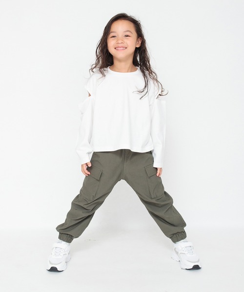 BRANSHES（ブランシェス）の「ストレッチツイルカーゴパンツ（カーゴパンツ・キッズ・ライトグレー/カーキ・130/150/100/120/110/140/90）」の3枚目の写真