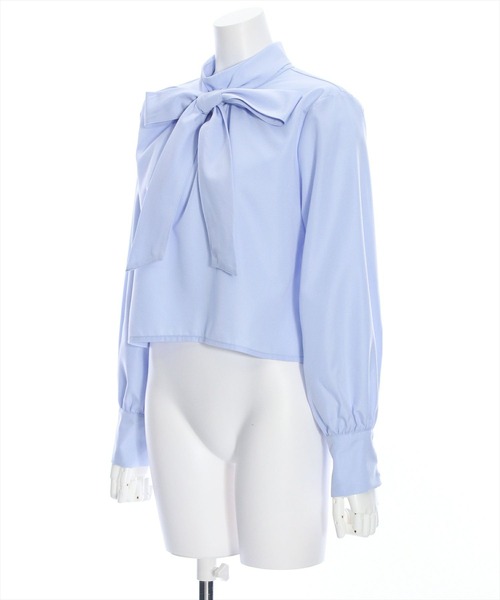 clear（クリア）の「クロップド丈ボウタイブラウス≪STAY MOTION≫（シャツ/ブラウス・レディース・オフホワイト/ブルー/ブラック・F）」の17枚目の写真