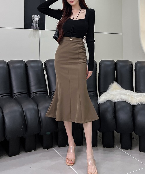 MILAE(ミレ)の「マーメードスカート(スカート・レディース・モカ/ブラック・M/L/S)」の3枚目の写真