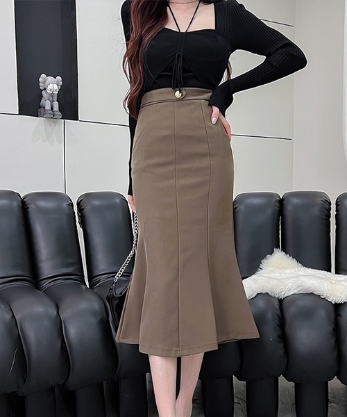 MILAE(ミレ)の「マーメードスカート(スカート・レディース・モカ/ブラック・M/L/S)」の4枚目の写真