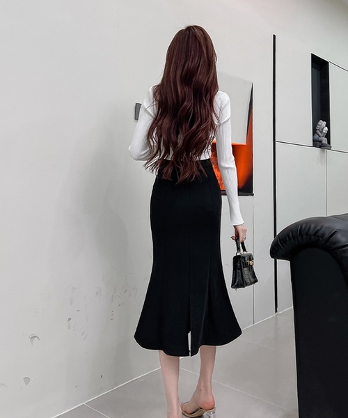 MILAE(ミレ)の「マーメードスカート(スカート・レディース・モカ/ブラック・M/L/S)」の16枚目の写真