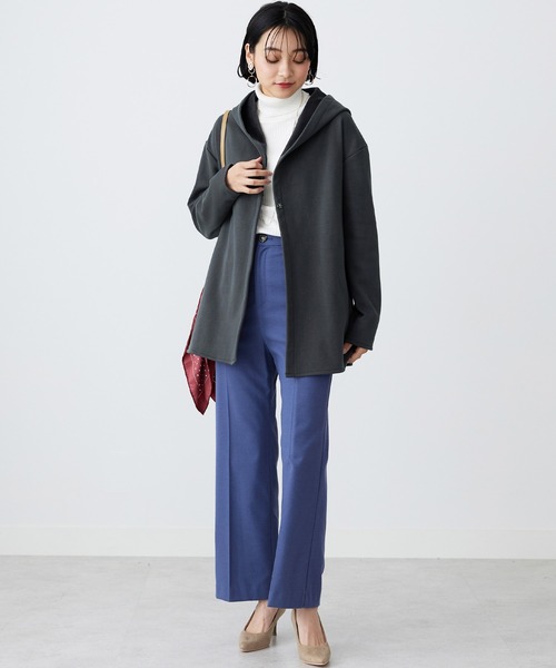 BELLUNA PLUS(ベルーナ)の「裏ファーダンボール素材フーデットコート(その他アウター・レディース・セージグリーン/チャコール/ライトベージュ・LARGE/X-LARGE/MEDIUM)」の5枚目の写真