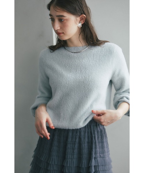 うさうさ　Pニット グレー フェザーヤーンプルオーバー（うさぎニット）（ニット/セーター