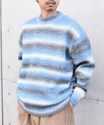 SHIPS any | SHIPS any: 〈手洗い可能〉ランダム グラデーション カラー クルーネック ニット◇(ニット/セーター)