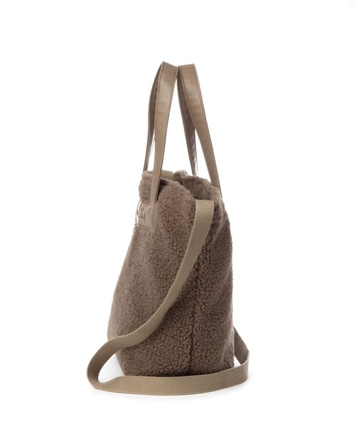 studio CLIP（スタディオクリップ）の「ボアロゴトート2WAY（ショルダーバッグ・レディース・ブラウン/オフホワイト/グレー・FREE）」の9枚目の写真