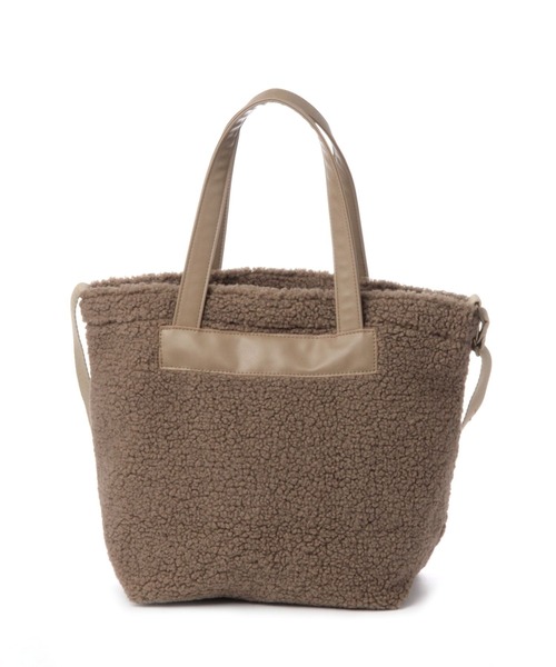 studio CLIP（スタディオクリップ）の「ボアロゴトート2WAY（ショルダーバッグ・レディース・ブラウン/オフホワイト/グレー・FREE）」の10枚目の写真