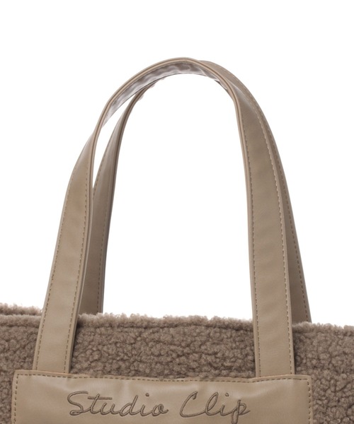 studio CLIP（スタディオクリップ）の「ボアロゴトート2WAY（ショルダーバッグ・レディース・ブラウン/オフホワイト/グレー・FREE）」の12枚目の写真