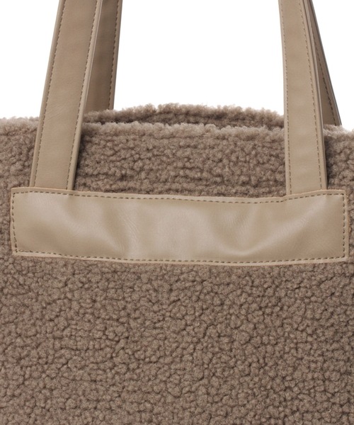 studio CLIP（スタディオクリップ）の「ボアロゴトート2WAY（ショルダーバッグ・レディース・ブラウン/オフホワイト/グレー・FREE）」の16枚目の写真