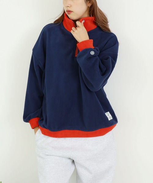 DISCUS ATHLETIC(ディスカス アスレチック)の「DISCUS ATHLETIC/ディスカス アスレチック フリースハーフPO ハーフジッププルオーバー(Tシャツ/カットソー・メンズ・キャメル/ネイビー/アイボリー/ブラック・M/L)」の4枚目の写真