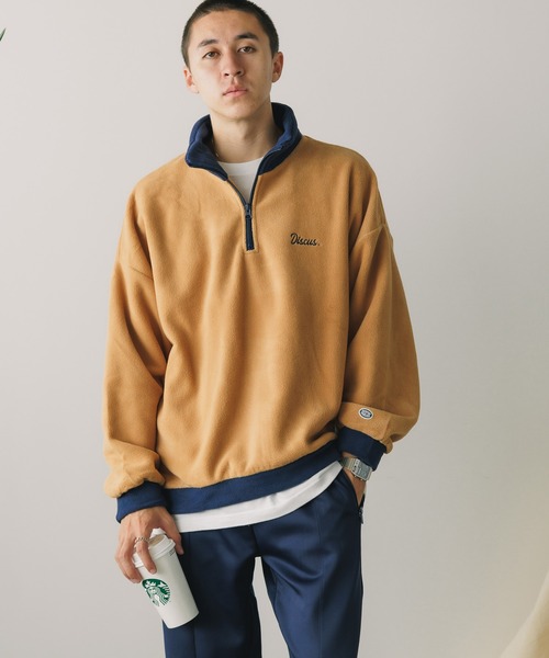 DISCUS ATHLETIC(ディスカス アスレチック)の「DISCUS ATHLETIC/ディスカス アスレチック フリースハーフPO ハーフジッププルオーバー(Tシャツ/カットソー・メンズ・キャメル/ネイビー/アイボリー/ブラック・M/L)」の19枚目の写真