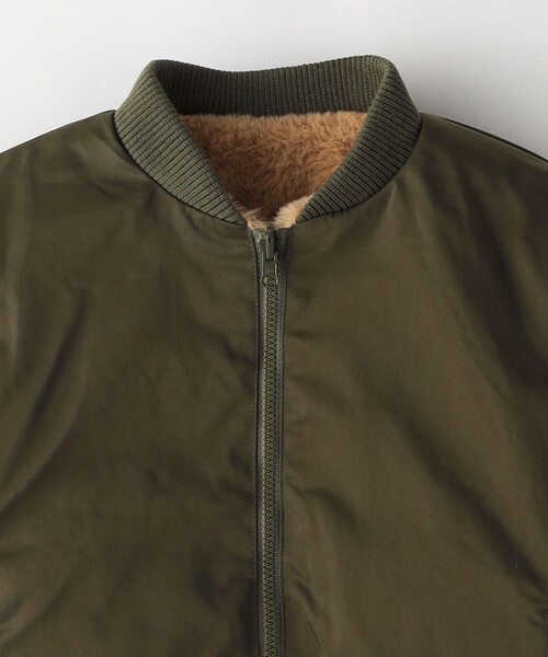 SHIPS Colors（シップス カラーズ）の「SHIPS Colors KIDS:リバーシブル ボア ボマー ジャケット（90～140cm）（その他アウター・キッズ・ブラック/オリーブ・120/90/130/110/140/100）」の7枚目の写真