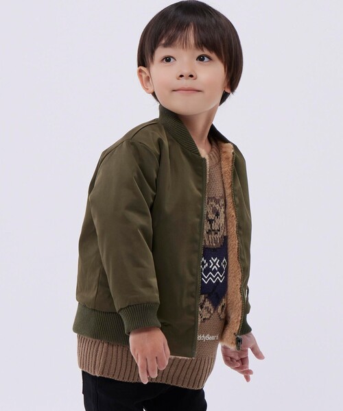 SHIPS Colors（シップス カラーズ）の「SHIPS Colors KIDS:リバーシブル ボア ボマー ジャケット（90～140cm）（その他アウター・キッズ・ブラック/オリーブ・120/90/130/110/140/100）」の16枚目の写真