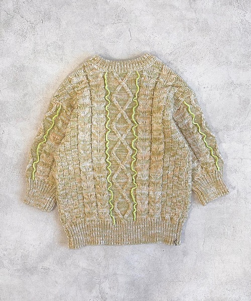 HOGAN RANCH WEAR(ホーガンランチウエア)の「【おうちで洗えるニット】メローミックスニットセーター(kids/S~LL)(ニット/セーター・キッズ・イエロー/ブラック・L/M/LL/S)」の6枚目の写真