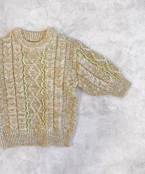 HOGAN RANCH WEAR(ホーガンランチウエア)の「【おうちで洗えるニット】メローミックスニットセーター(kids/S~LL)(ニット/セーター・キッズ・イエロー/ブラック・L/M/LL/S)」の5枚目の写真