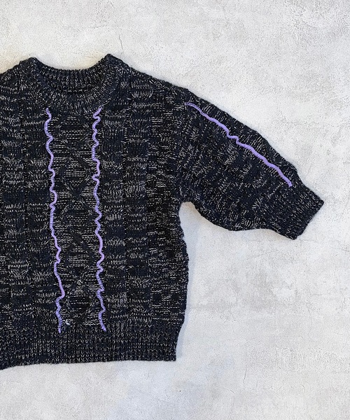 HOGAN RANCH WEAR(ホーガンランチウエア)の「【おうちで洗えるニット】メローミックスニットセーター(kids/S~LL)(ニット/セーター・キッズ・イエロー/ブラック・L/M/LL/S)」の7枚目の写真