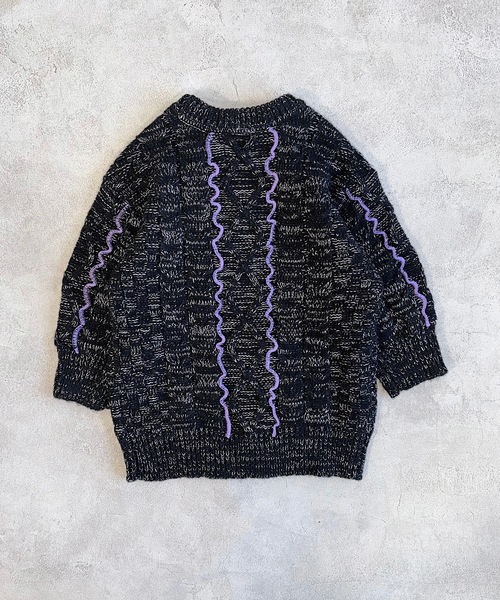 HOGAN RANCH WEAR(ホーガンランチウエア)の「【おうちで洗えるニット】メローミックスニットセーター(kids/S~LL)(ニット/セーター・キッズ・イエロー/ブラック・L/M/LL/S)」の8枚目の写真