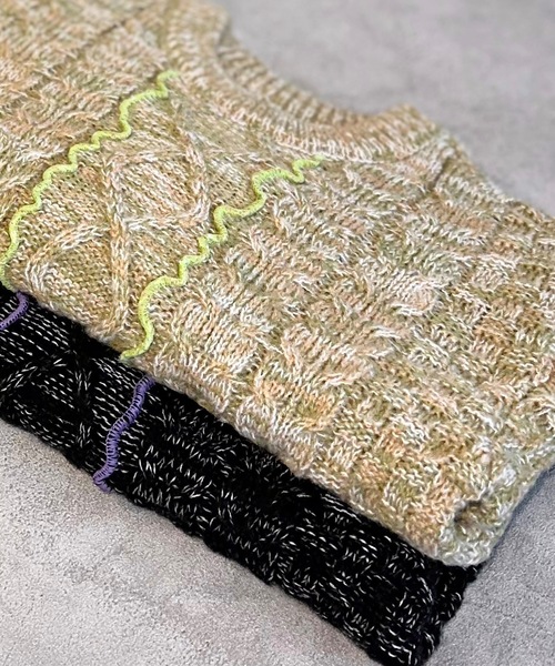 HOGAN RANCH WEAR(ホーガンランチウエア)の「【おうちで洗えるニット】メローミックスニットセーター(kids/S~LL)(ニット/セーター・キッズ・イエロー/ブラック・L/M/LL/S)」の4枚目の写真