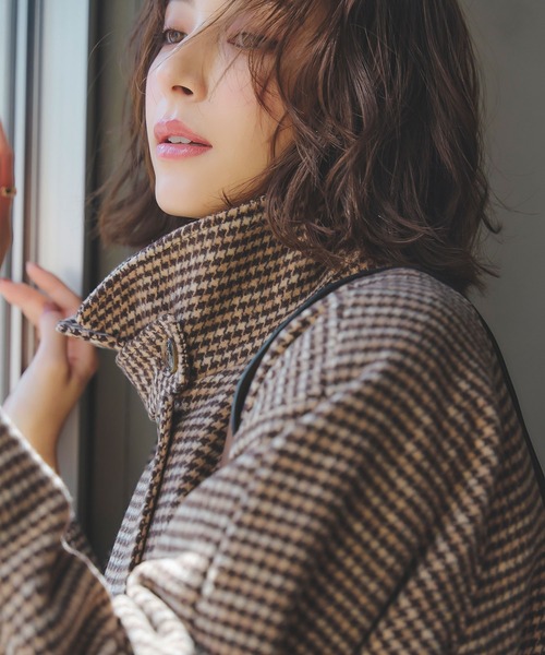 セール】ケープ取り外し2wayスタンドカラーロングコート（ステンカラー