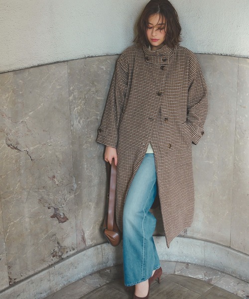 セール】ケープ取り外し2wayスタンドカラーロングコート（ステンカラー