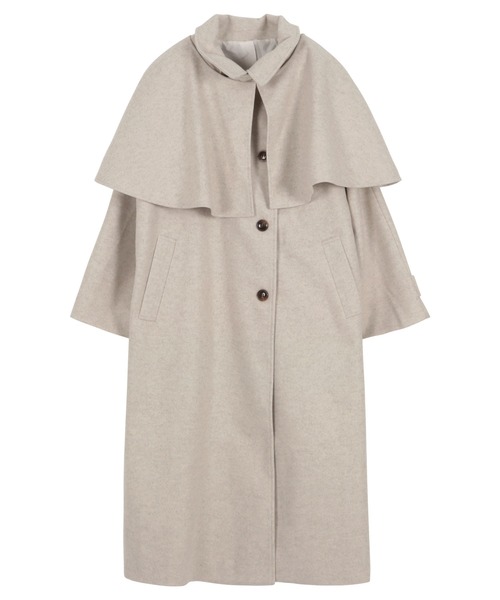 ケープ取り外し2wayスタンドカラーロングコート（ステンカラー