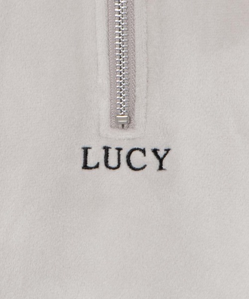 LUCY(ルーシー)の「LUCY/マイクロシャギーハーフジッププルオーバー(スウェット・メンズ・ブラック/ライトグレー・MEDIUM/LARGE)」の4枚目の写真