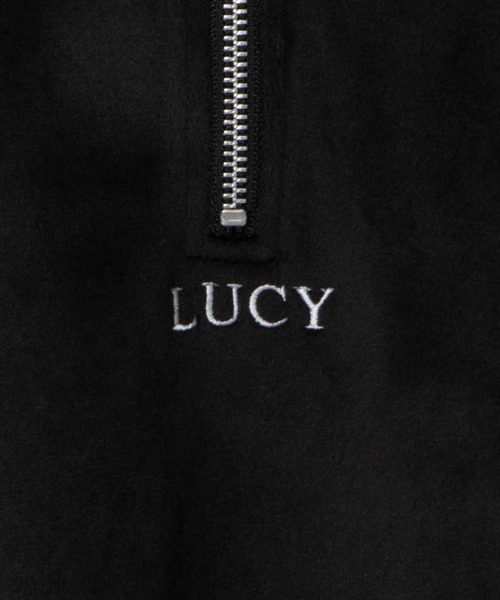 LUCY(ルーシー)の「LUCY/マイクロシャギーハーフジッププルオーバー(スウェット・メンズ・ブラック/ライトグレー・MEDIUM/LARGE)」の3枚目の写真