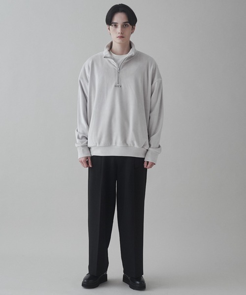 LUCY(ルーシー)の「LUCY/マイクロシャギーハーフジッププルオーバー(スウェット・メンズ・ブラック/ライトグレー・MEDIUM/LARGE)」の14枚目の写真