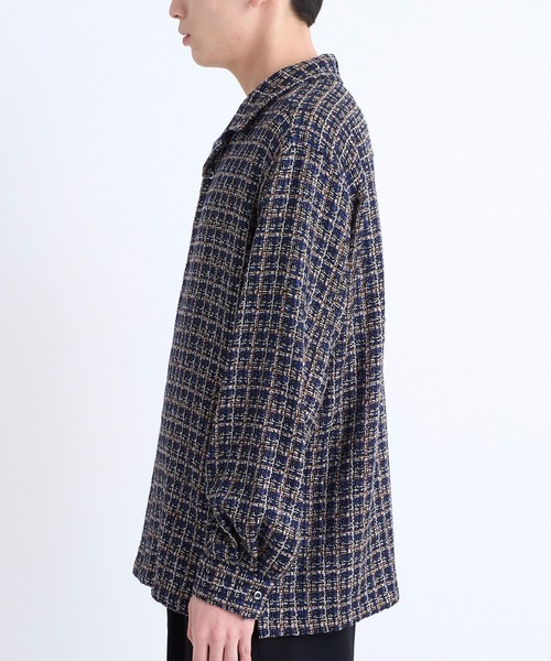 STUDIOUS(ステュディオス)の「ファンシーツィードシャツ(シャツ/ブラウス・メンズ・ネイビー/ブラック・1/2/3)」の22枚目の写真