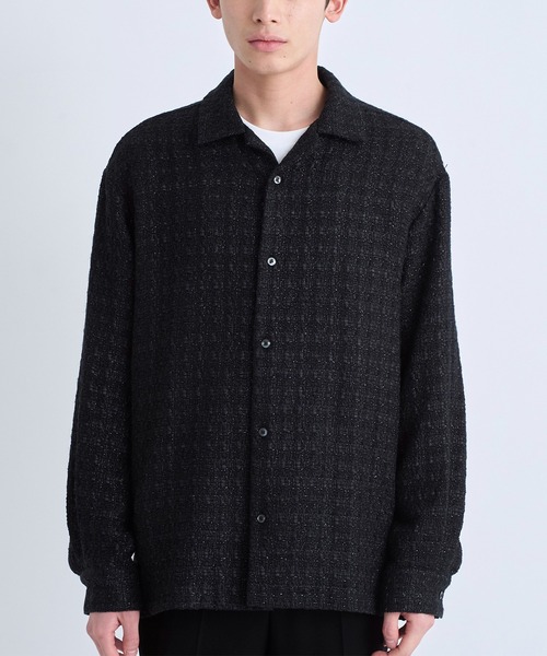 STUDIOUS(ステュディオス)の「ファンシーツィードシャツ(シャツ/ブラウス・メンズ・ネイビー/ブラック・1/2/3)」の16枚目の写真