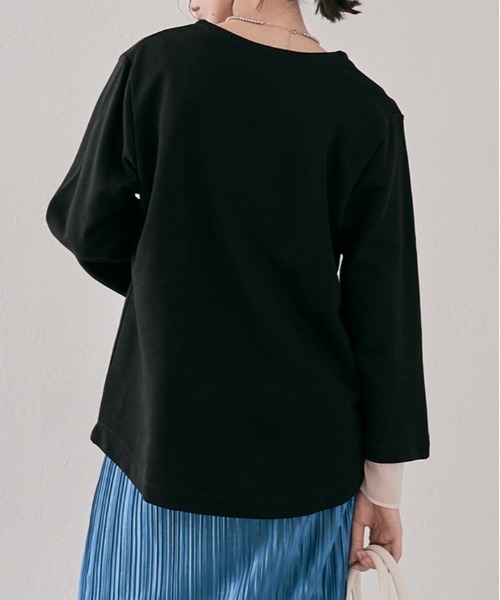 kirakiraShop（キラキラショップ）の「深Vネックスウェットプルオーバー（スウェット・レディース・カーキ/ブラック/クリーム/ブルー・FREE）」の6枚目の写真