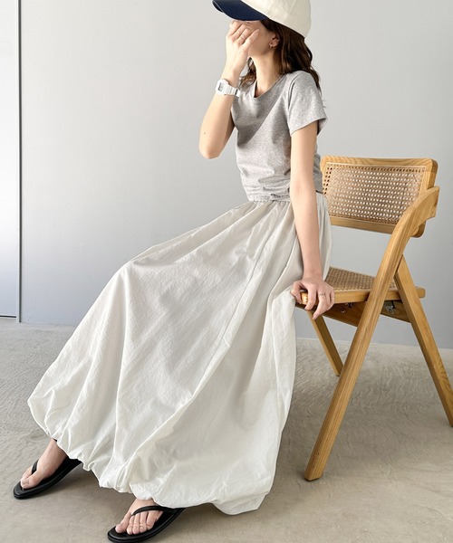 セール】1枚で主役級。ナイロンワッシャーバルーンスカート（スカート